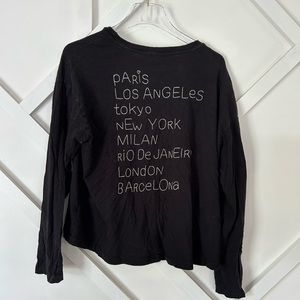 Sundry Long Sleeve Boxy Black Tee Size 2